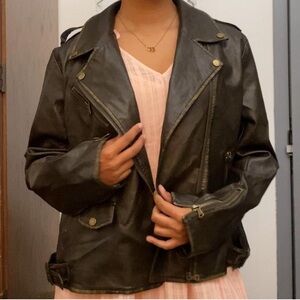 Brown faux Leather Altar’d State Jacket